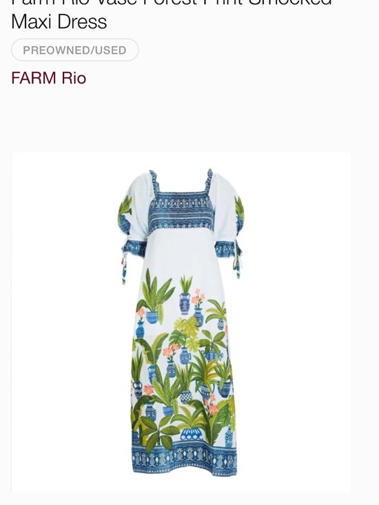FARM Rio Dresses & Skirts - Farm Rio Vase Forest Print Smocked Maxi Dress